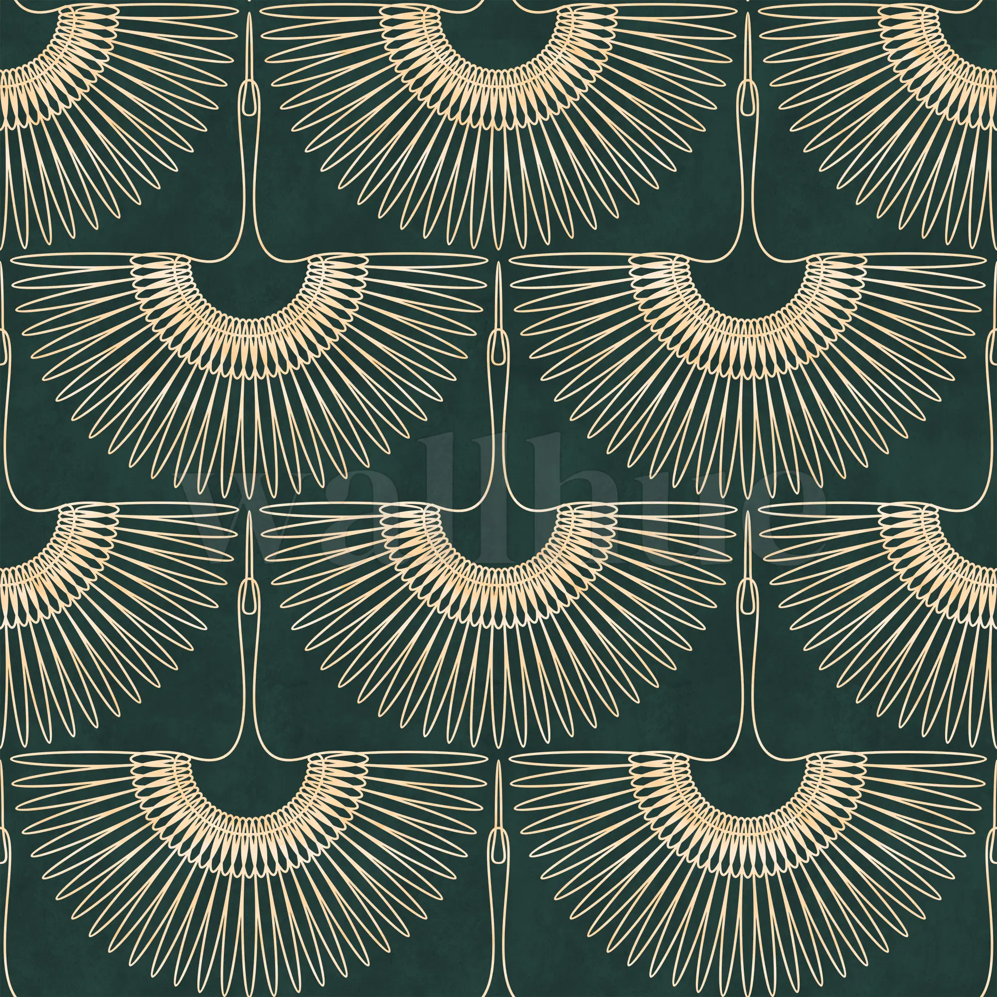 Japanese Crane Harmony Pattern Wallpaper Mural