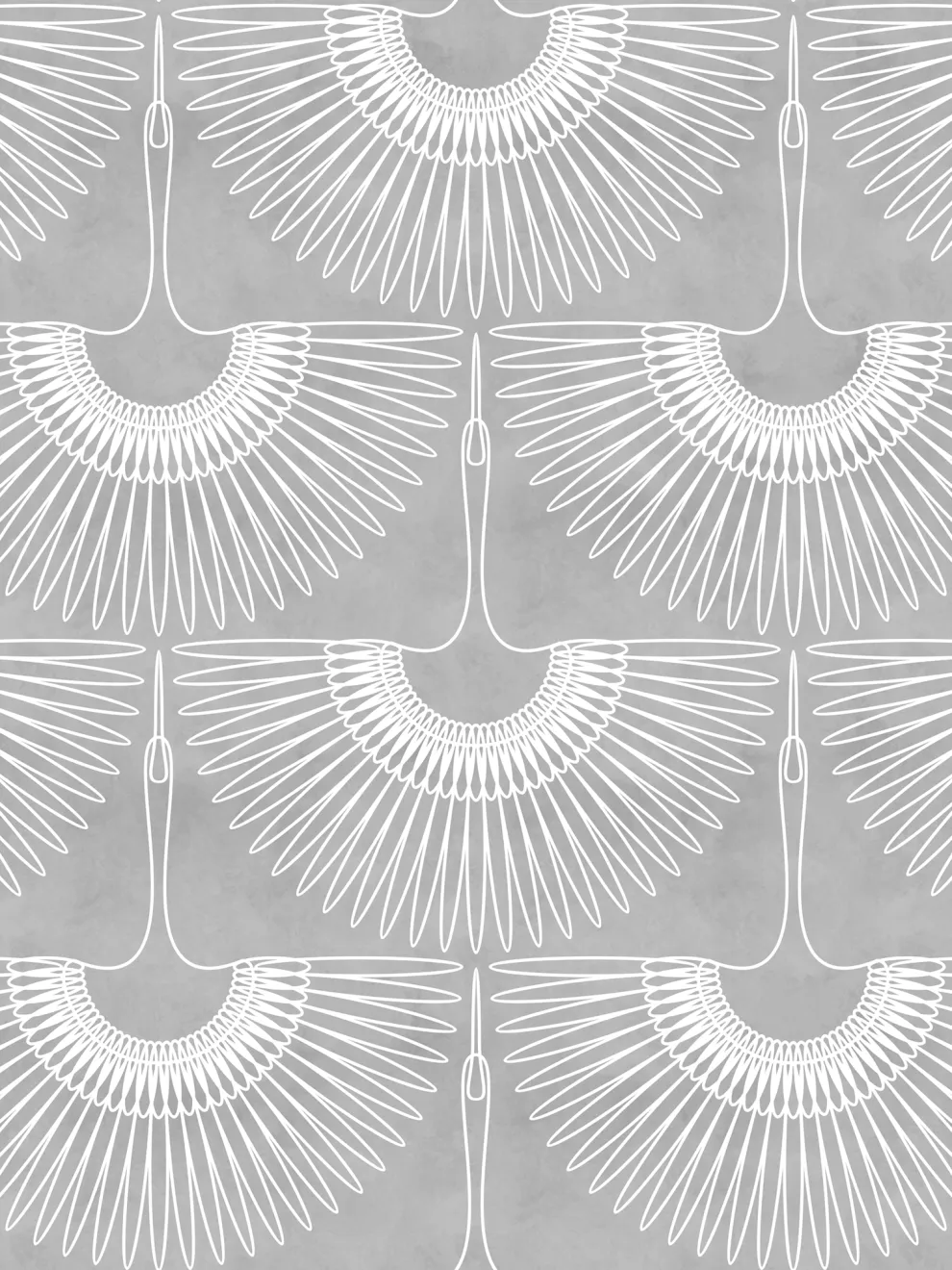 Japanese Crane Harmony Pattern Wallpaper Mural