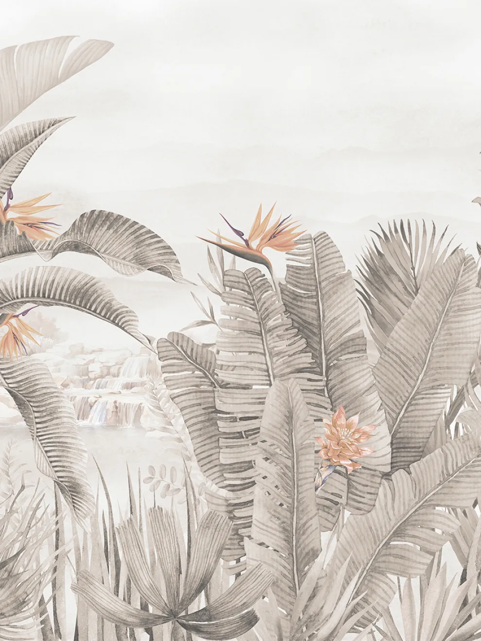 Tropical Paradise Flower Garden Wallpaper Mural