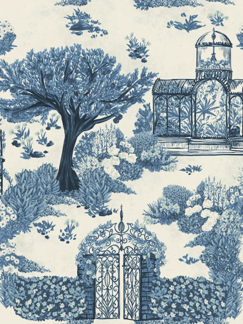 Monochrome Traditional Asian Garden Wallpaper Mural