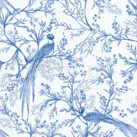 Chinoiserie Bird and Blossom Pattern Wallpaper Mural