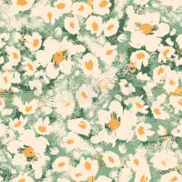 Abstract Floral Impressions Pattern Wallpaper Mural