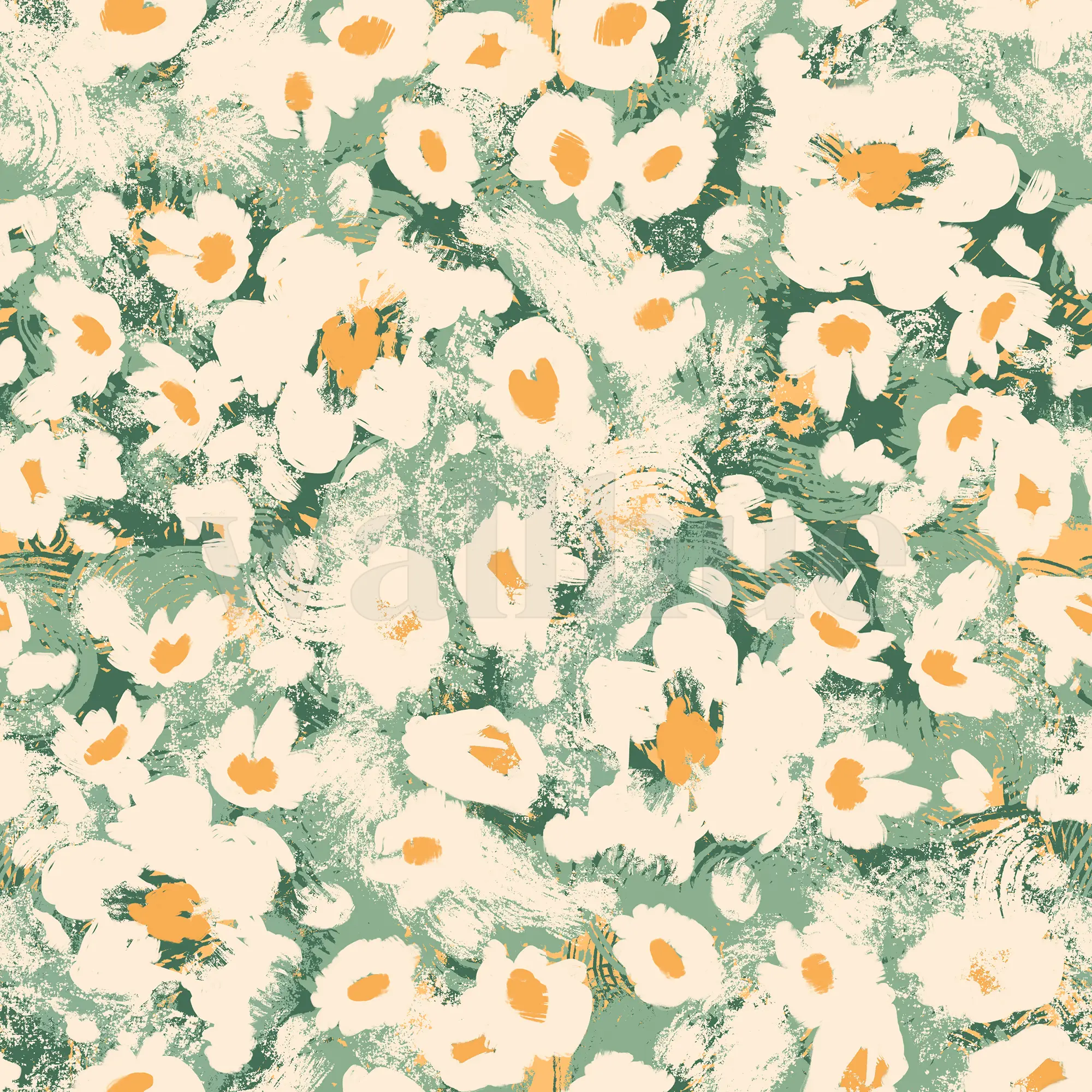 Abstract Floral Impressions Pattern Wallpaper Mural