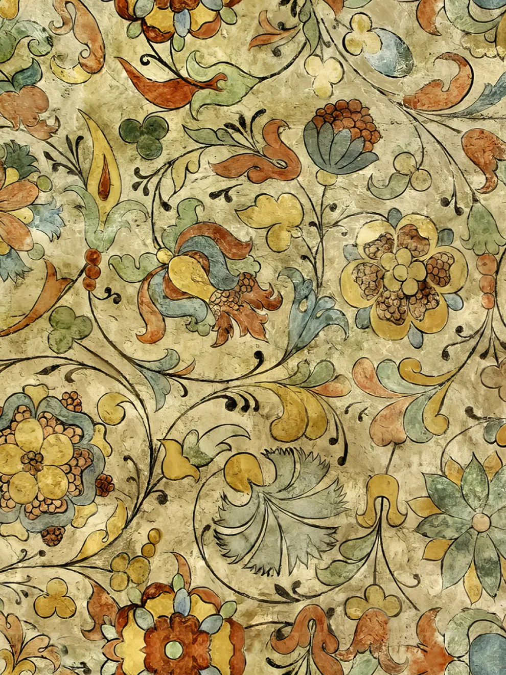 Medieval Flower Pattern Wallpaper Mural