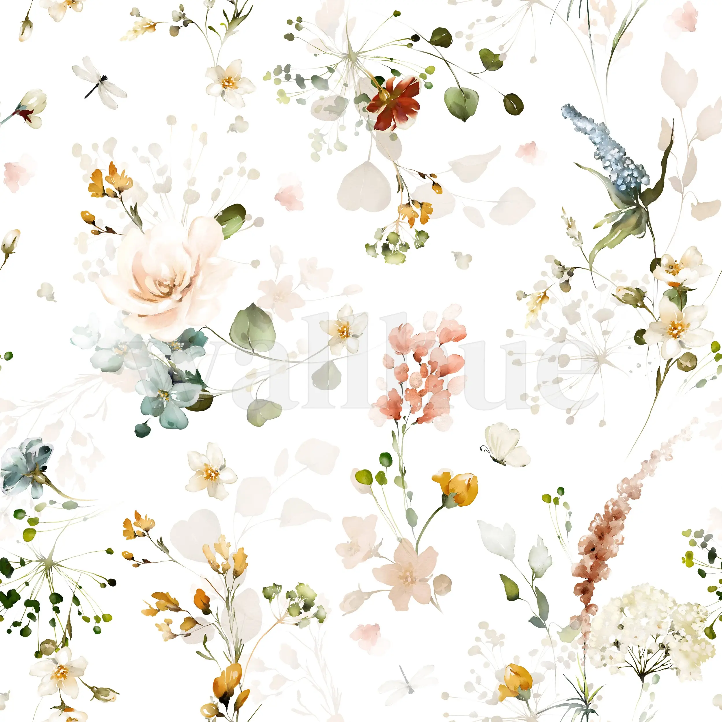Whimsical Wild Flower Wallpaper Mural