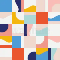 Abstract Colorful Geometric Shapes Wallpaper Mural