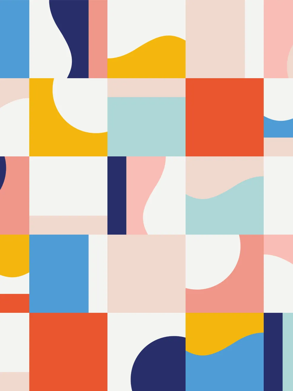 Abstract Colorful Geometric Shapes Wallpaper Mural