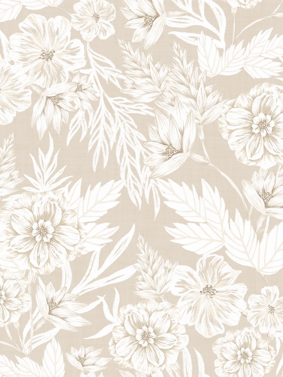 Elegant Watercolor Peony Pattern Wallpaper Mural