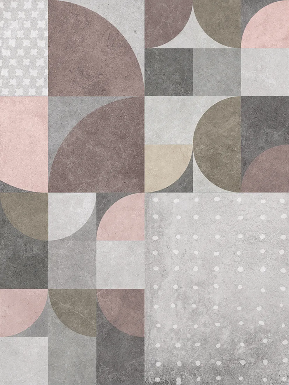 Abstract Soft Cement Geometric Wallpaper Mural