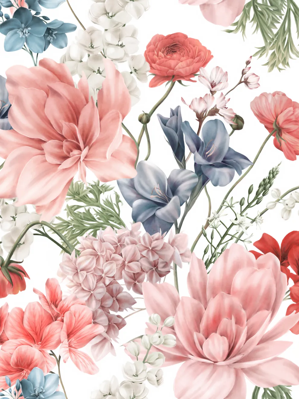 Girls Room Flower Bouquet Wallpaper Mural
