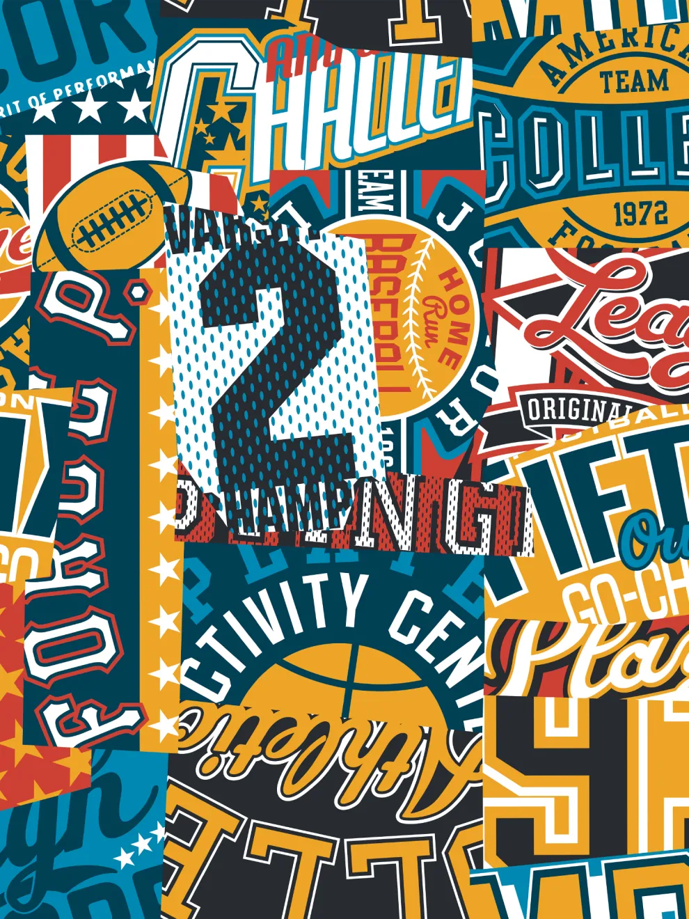 Sport Collage Championship Wallpaper Mural