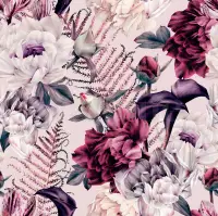 Artistic Watercolor Peony Wallpaper Mural