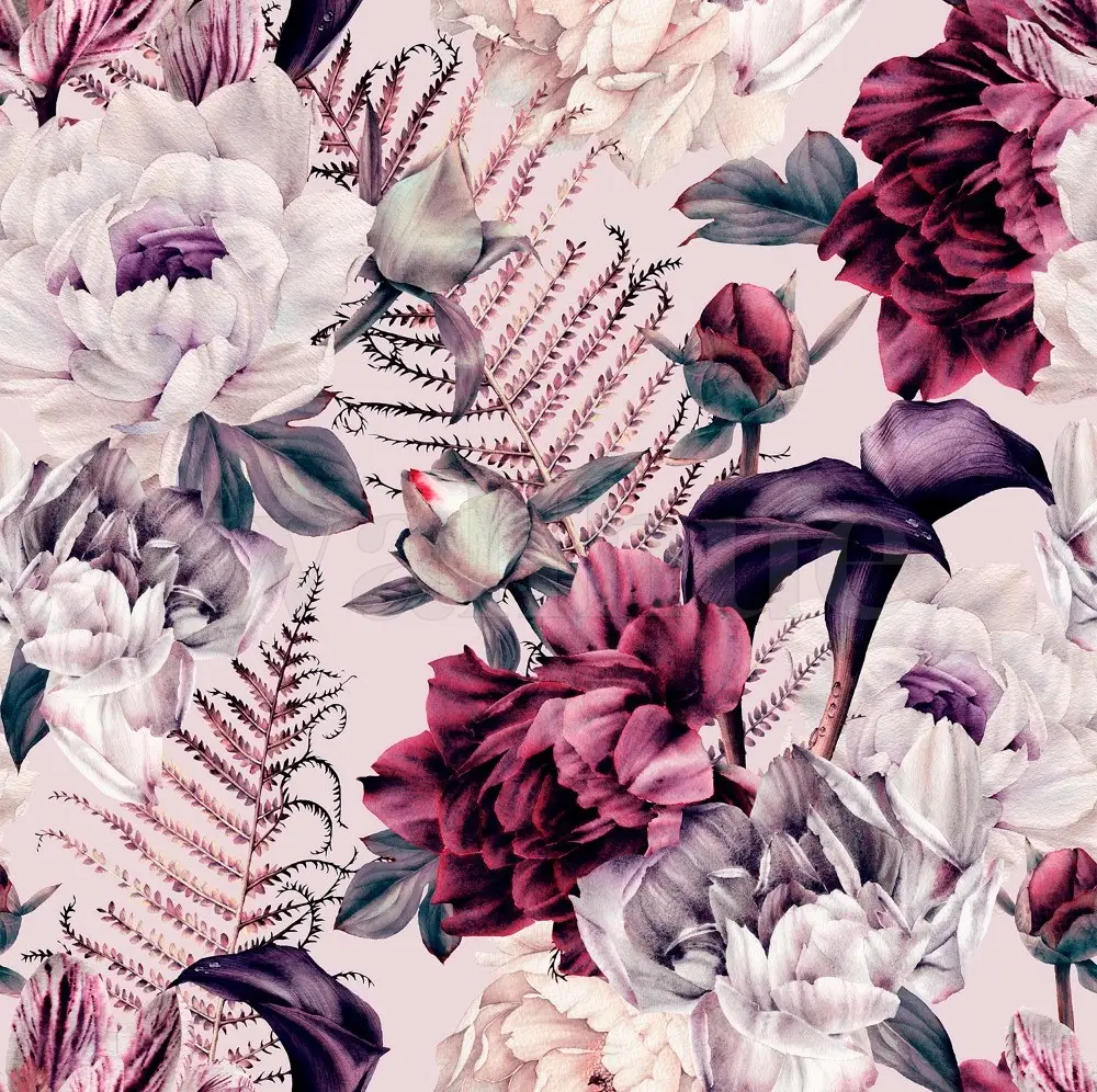 Artistic Watercolor Peony Wallpaper Mural