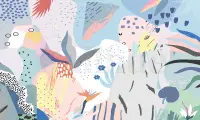 Abstract Modern Shapes Wallpaper Mural