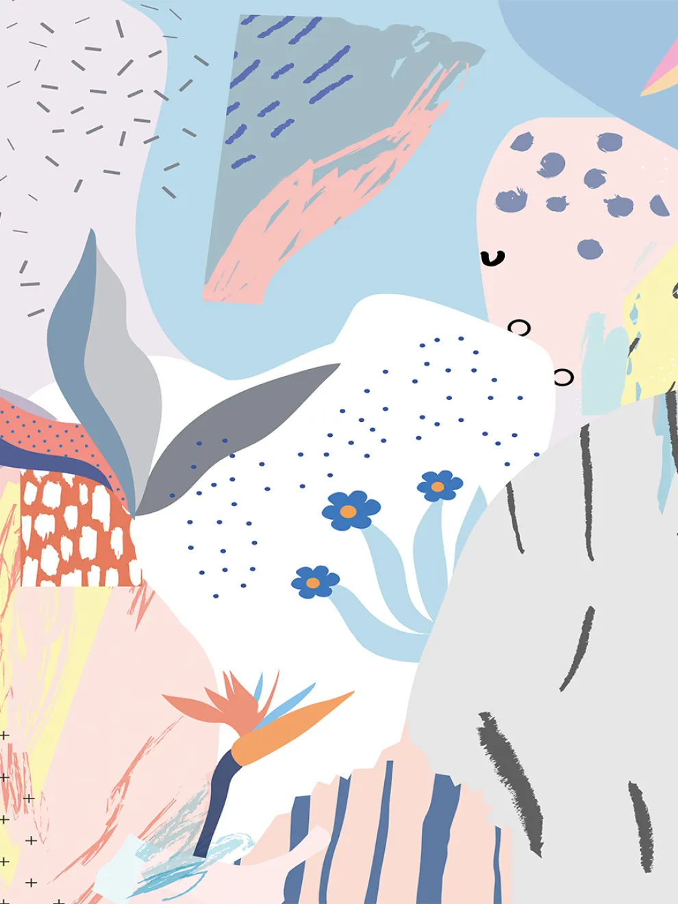 Abstract Modern Shapes Wallpaper Mural