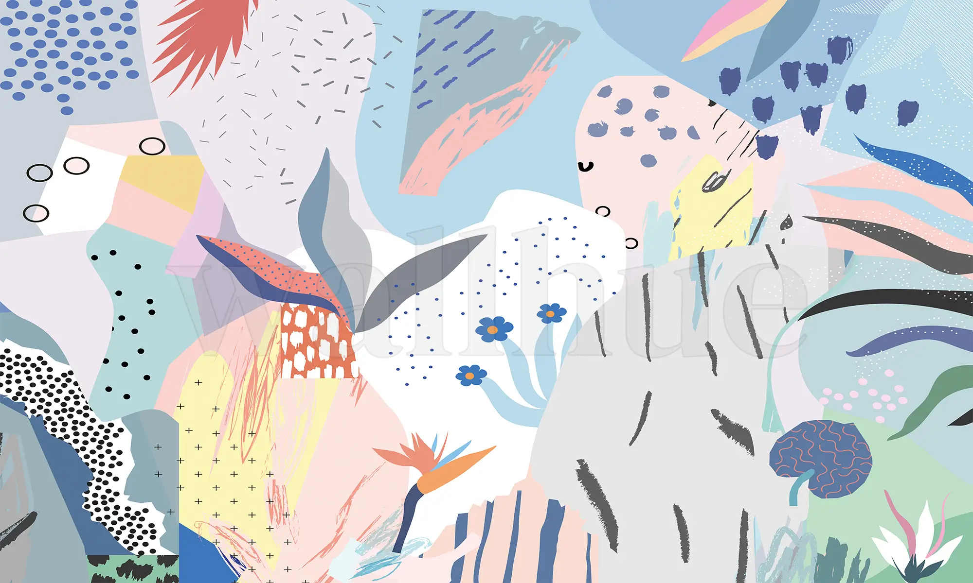 Abstract Modern Shapes Wallpaper Mural