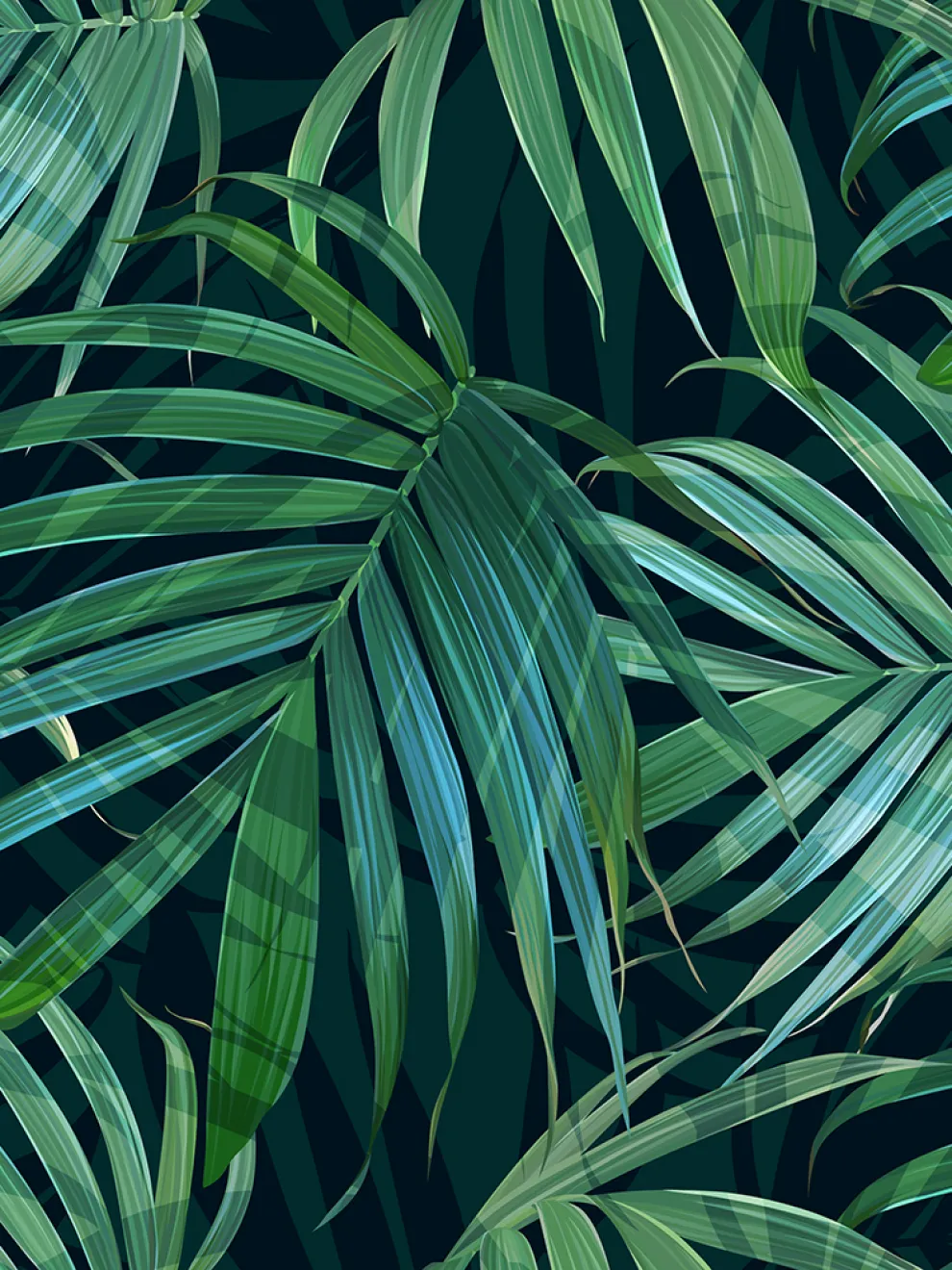 Lush Tropical Palm Fronds Wallpaper Mural