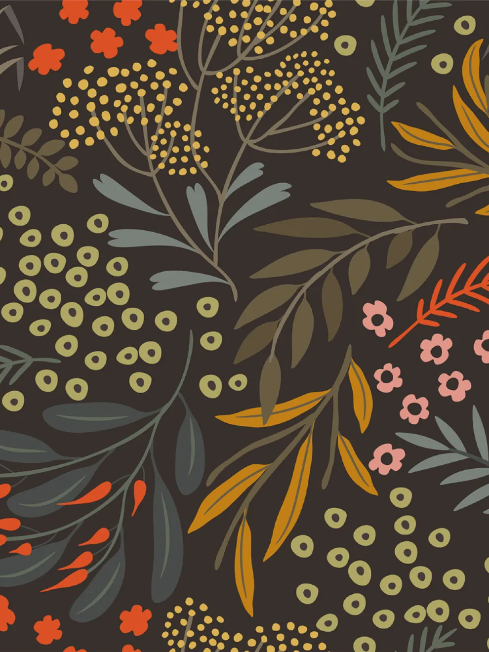 Elegant Branches and Floral Wallpaper Mural