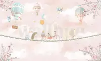 Cute Animal Convoy with Hot Air Balloons