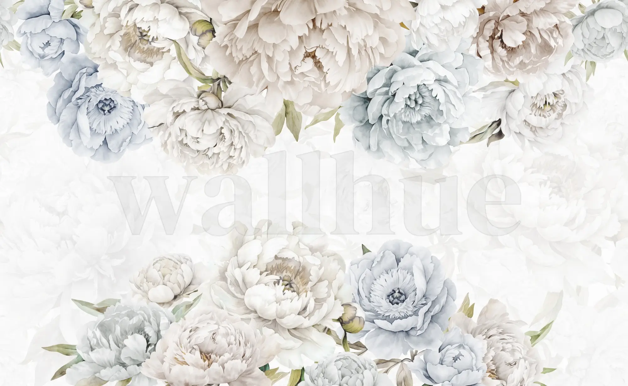 Elegant Pastel Peony Floral Wallpaper Mural