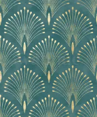 Art Deco Style Fan Pattern Wallpaper Mural