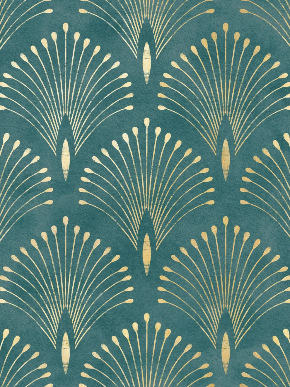 Art Deco Style Fan Pattern Wallpaper Mural