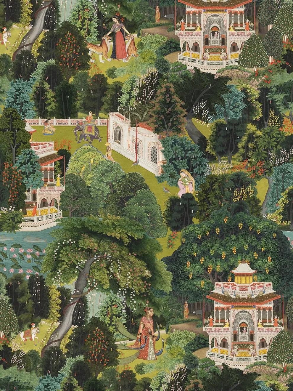 Indian Traditional Garden Art Wallpaper Mural