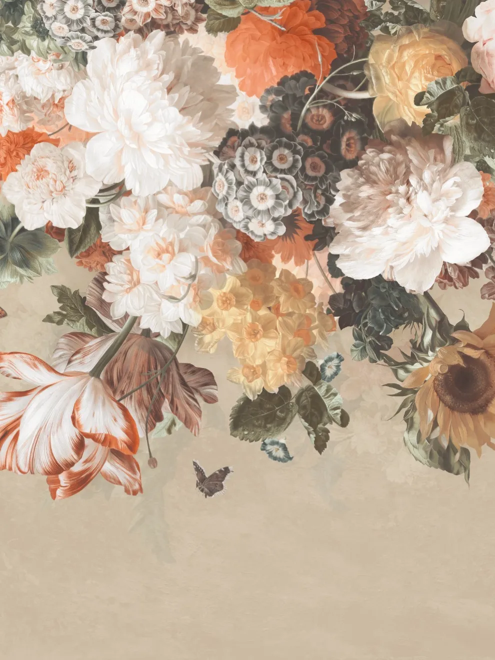 Enchanted Dutch Floral Bouquet Wallpaper Mural