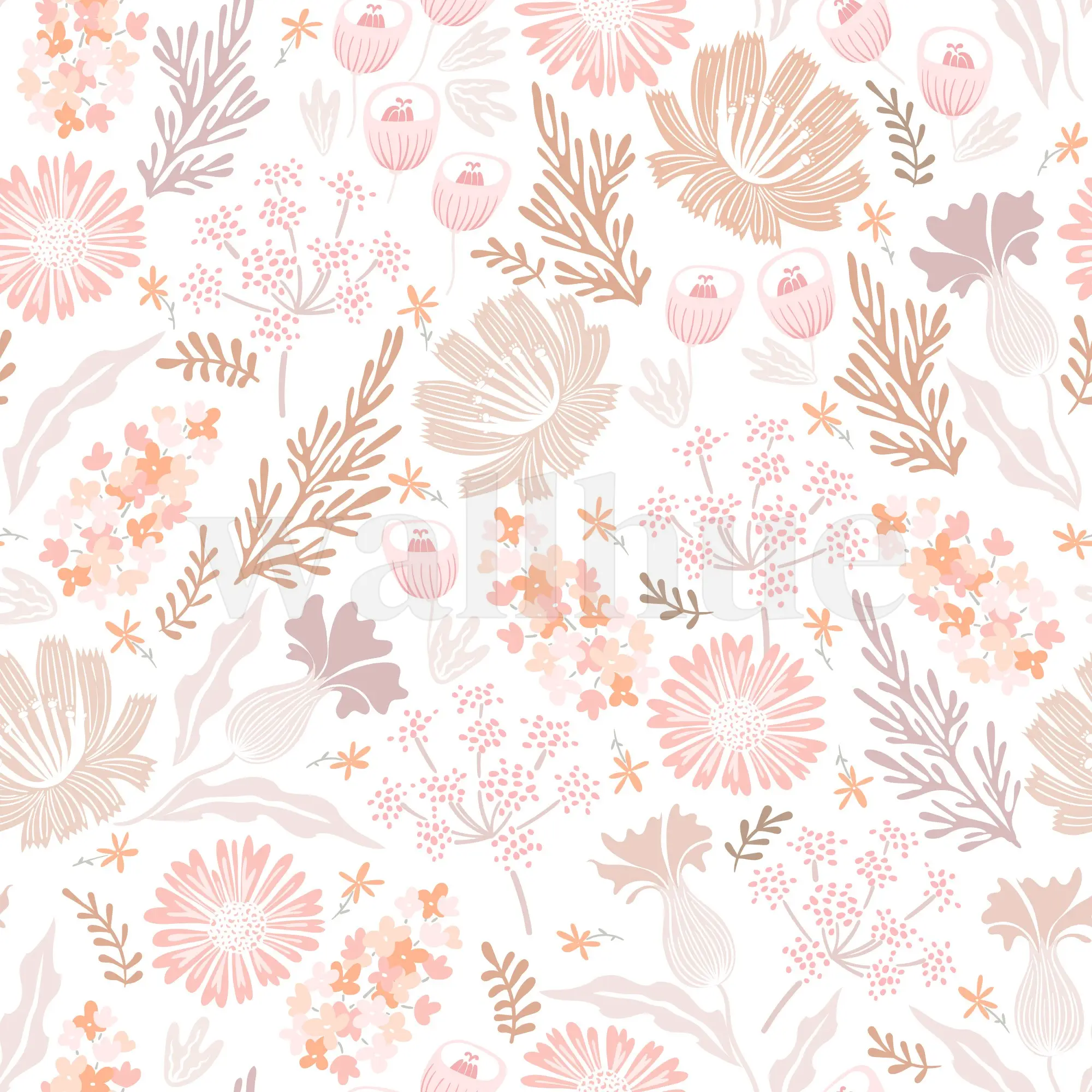Kids Pastel Floral Botanical Wallpaper Mural