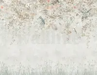 Whimsical Ivy Floral and Birds Wallpaper Mural