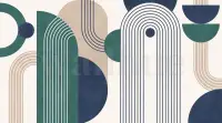 Modern Geometric Arch Lines Wallpaper Mural