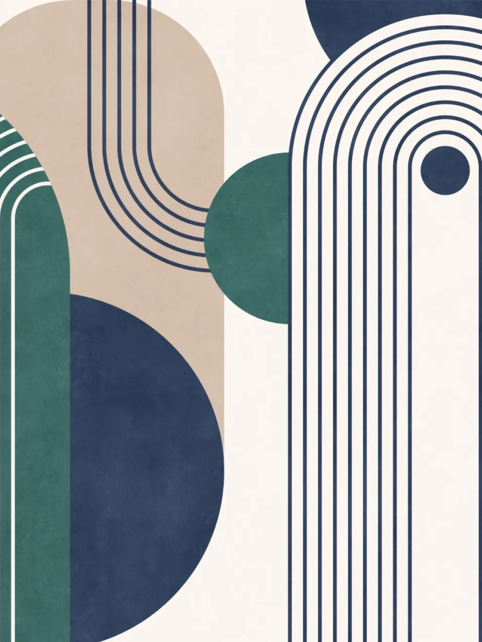 Modern Geometric Arch Lines Wallpaper Mural