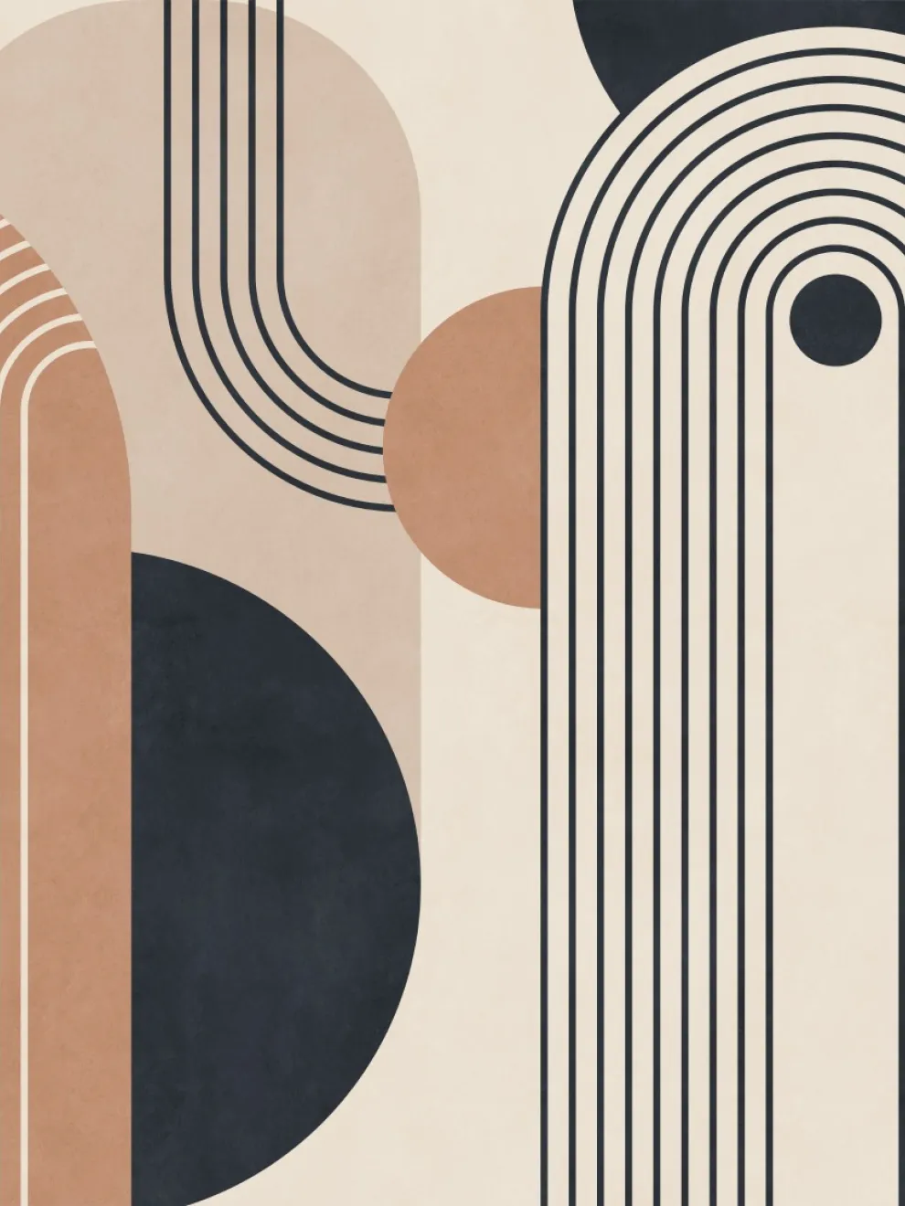 Modern Geometric Arch Lines Wallpaper Mural