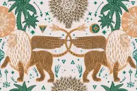 Mystical Winged Lions Wallpaper Mural