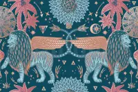 Mystical Winged Lions Wallpaper Mural