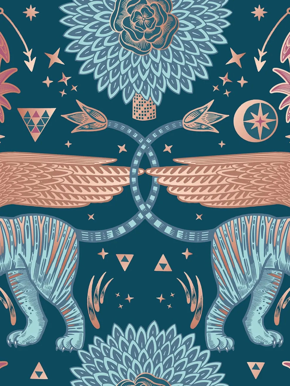 Mystical Winged Lions Wallpaper Mural