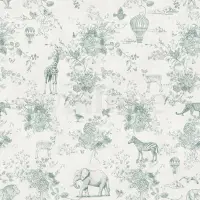 Kids Whimsical Safari Animal and Floral Wallpaper Mural
