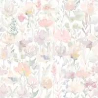 Kids Cute Watercolor Wild Floral Wallpaper Mural