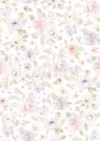 Kids Romantic Watercolor Floral Wallpaper Mural