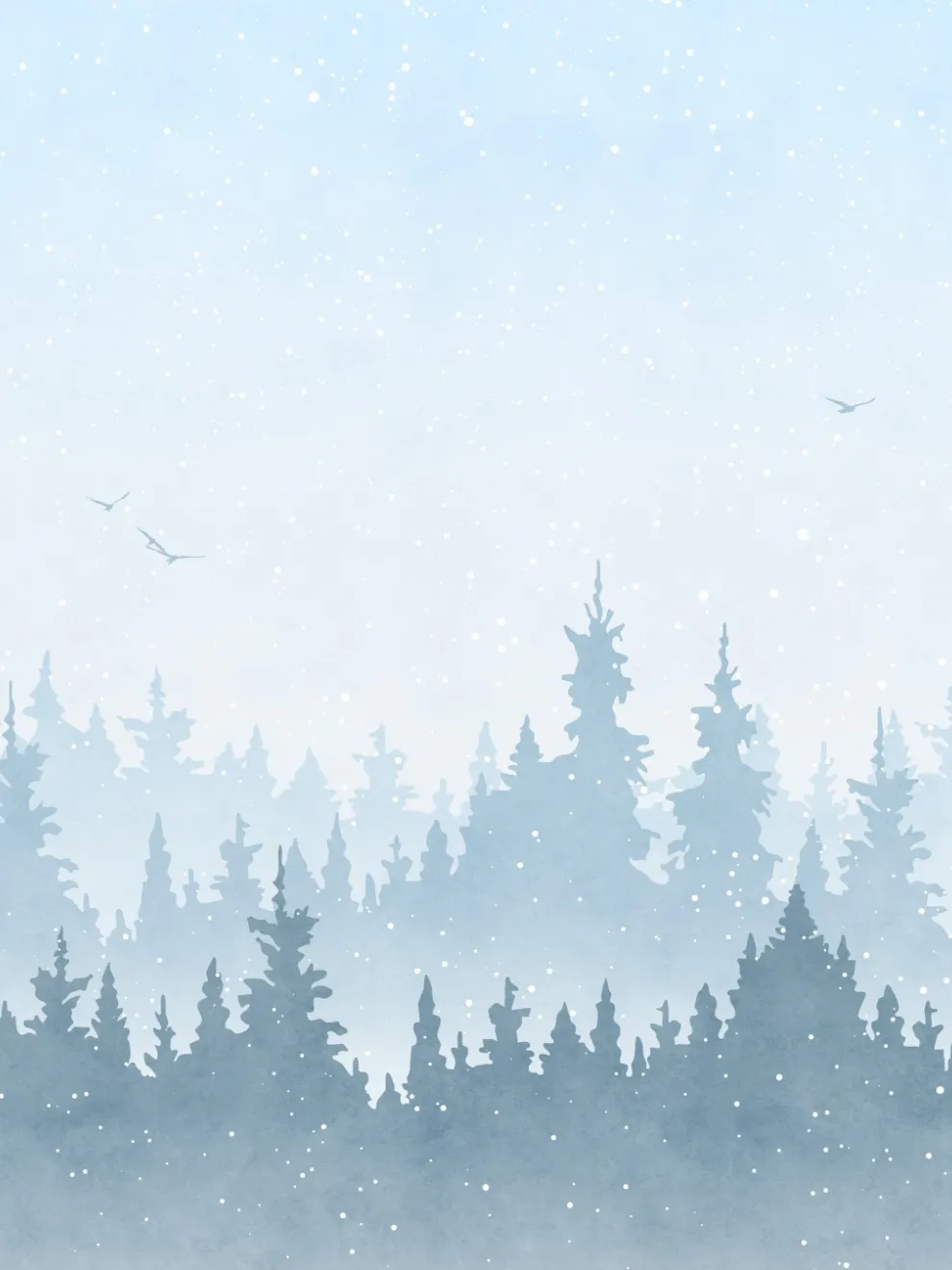 Kids Peaceful Forest Silhouette Wallpaper Mural