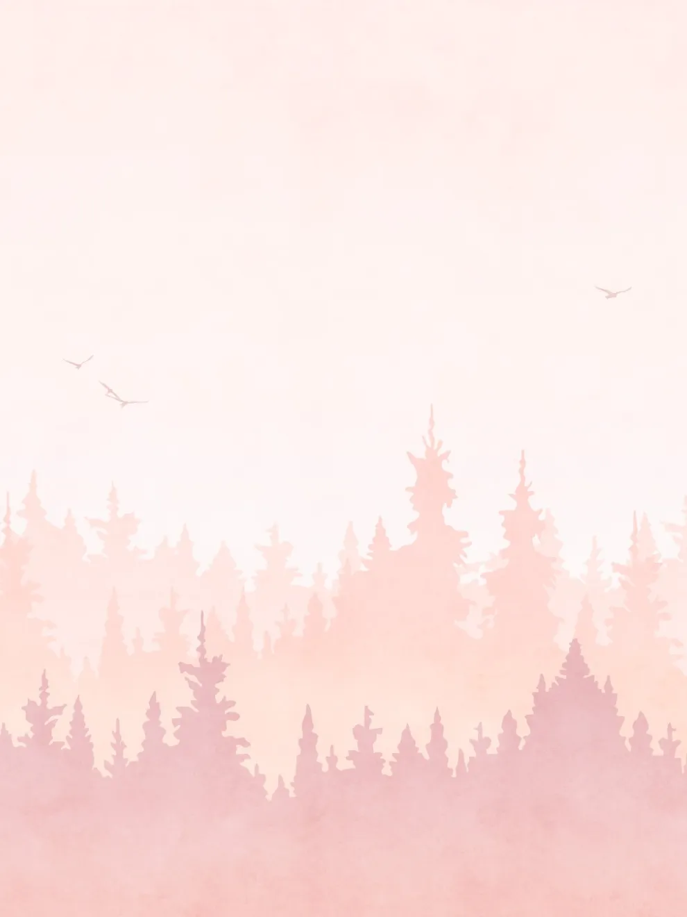 Kids Peaceful Forest Silhouette Wallpaper Mural